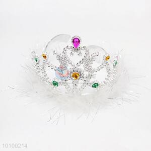 Hot sale sliver plated crown with feather
