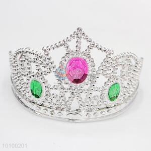 Silver plated crown and tiaras with color rhinestone
