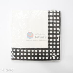 Black grid printing paper handkerchief/facial tissue