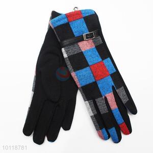 Colorful Plaid Pattern Mirco Velvet Gloves
