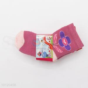 China Factory Embroidery Socks Warm Napped Hosiery