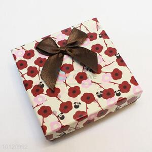 Flower Printed Paper Bracelet Jewelry Gift Box