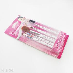 5 Pcs/Set Professional White Pattern Makeup Brushes Tools Kit Cosmetic Makeup Brush Set Manicure Set
