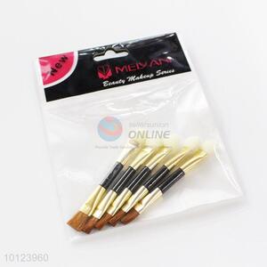 5 pcs Black and Golden Handle Makeup Brush for Cosmetic Double Ended Eyeshadow Brush Set