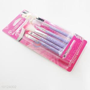 5 Pcs/Set Professional Light Purple Stripe Pattern Makeup Brushes Tools Kit Cosmetic Makeup Brush Set Manicure Set
