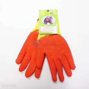 Wholesale cheap anti-slip orange working gloves/NBR garden gloves