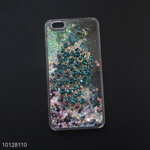 Exquisite Quicksand Shimmering Powder Peacock Imitation Diamond Phone Case for 6/6P/6S/6SP