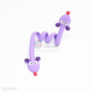 Purple Cartoon Mouse Shape Long Cable Winder Headphone Earphone Organizer Wire Holder