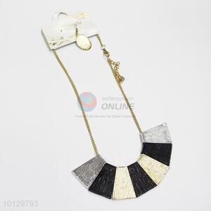Multi-plating diamond dust geometric shaped alloy necklace&earrings set