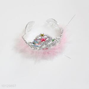 Party Plastic Birthday Feather Tiara for Girls