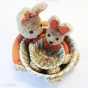 Cute design rabbit storage basket set