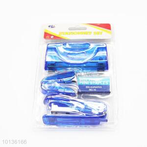 Simple blue cheap stapler set