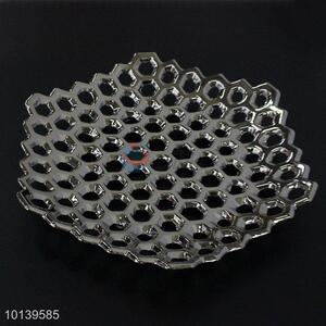 Honeycomb shaped silver candy dish for decoration