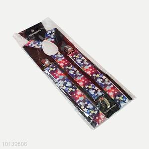 Popular Colorful Stars Printed Adults' Suspender with Metal Clips