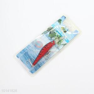 Red artificial bait minnow fishing lure