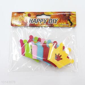 Colorful crown adhesive craft set/DIY non-woven decorative craft