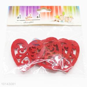 Red hollow loving heart adhesive craft set/DIY non-woven decorative craft