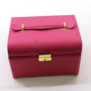 High Quality Multifunction PU Leather Jewelry Storage Box with Handle