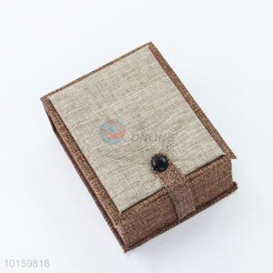 Hot Sell Necklace Earrings Ring Jewelry Linen Box with Hasp