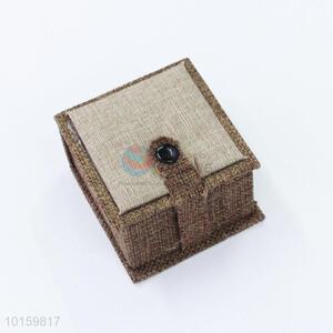 High Quality Jewelry Boxes Linen Ring Box with Hasp