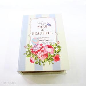 Flower Printed Book Shaped 3 Pieces Jewlery Box and Storage Box Set