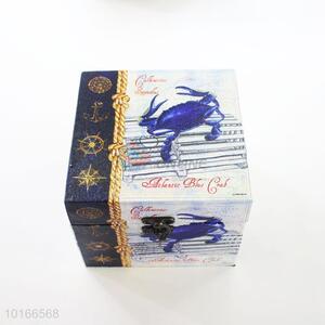 Blue Crab Printed 2 Pieces Jewlery Box/Case Set