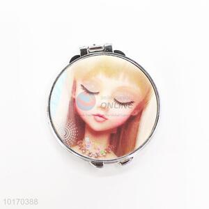 Wholesale Girl Printed Mini Round Plastic Cosmetic Mirror
