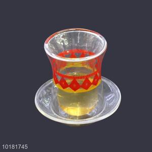 Wholesale 6PCS Set Double-Wall Heat Resistant Glass Tea Cup&Plate