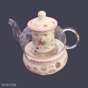 China Wholesale Glass Teapot Set With Ceramic Tea Strainer