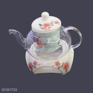 Best Selling Glass Teapot Set With Ceramic Tea Strainer