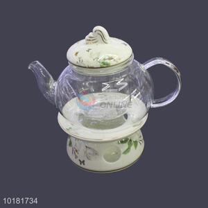 New Arrival Glass Teapot Set With Ceramic Tea Strainer