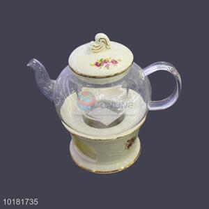 Promotional Printed Ceramic Strainer Glass Teapot Set