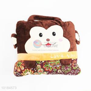Cartoon Monkey Plush Pillow and Quilt Set