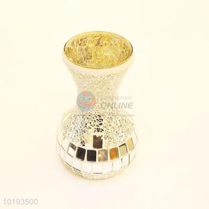 Beautiful Silver Color Glass Shinny Art Flower Vase