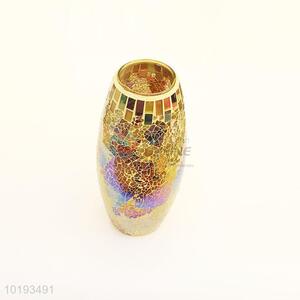 Antique Style Golden Glass Flower Vase Painting Glass Crafts