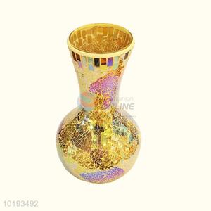 Elegant Golden Glass Vase Glass Furnish and Decorate