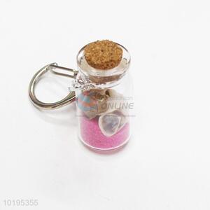 Promotional drift bottle/shell wish bottle keychain/key ring