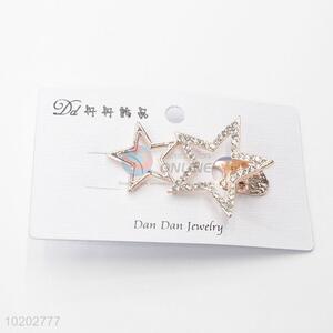 Gold Color Star Design Fashion Hairpin for Women Girl