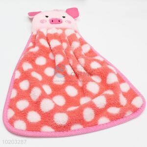 Cute design pig pink dot microfiber hand towel