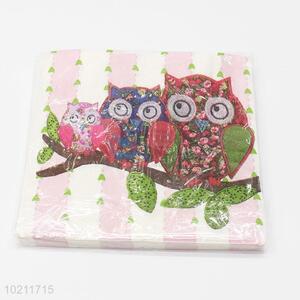 Cute owl pattern napkin tissue/serviette