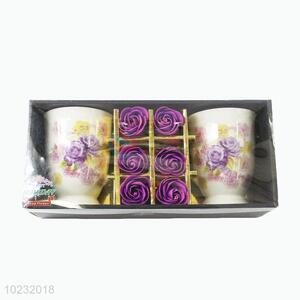 Fashion style low price cool 2pcs cups&soap flowers