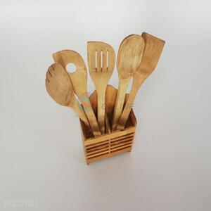 6pcs/set wholesale bamboo barrel kitchen tools cooking utensil