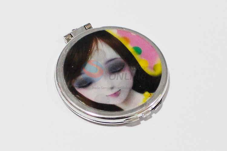 Doll Pattern Round Double-side Portable Mirror