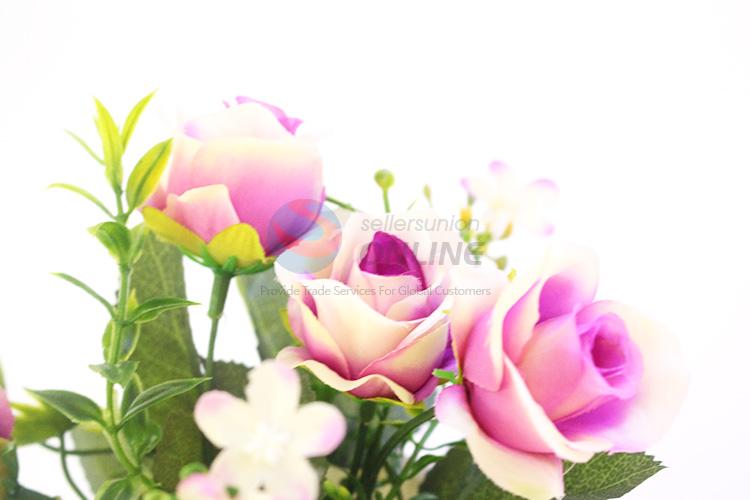 Wholesale cheap new artificial rose flower pot/fake potted plant