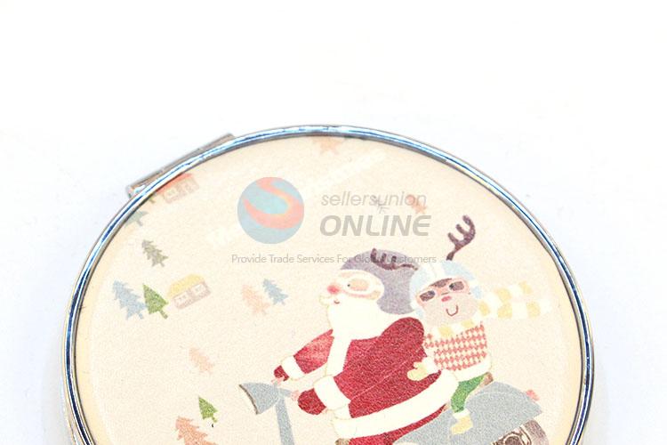 Factory Supply Christmas Round Pocket Cosmetic Mirror for Sale