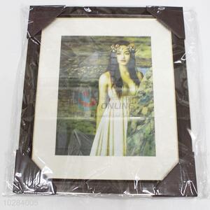 Exiqusite Beautiful Girl Pattern Wall Painting Crafts with Black Frame