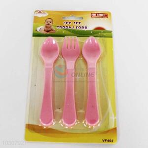 3 Pieces  Pink Baby Spoons