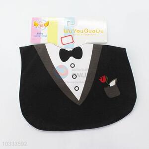 High quality low price best cool black suit baby saliva towel
