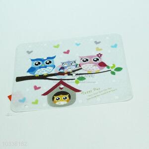 Owl Pattern Rectangle Sink Mat Colorful Sink Pad