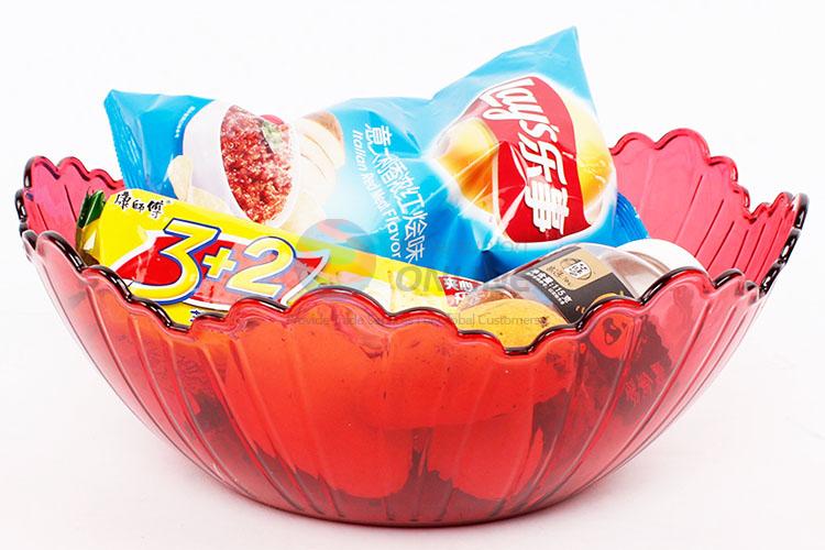 Snacks Fruit Storage Plastic Bowl with Flower Brim